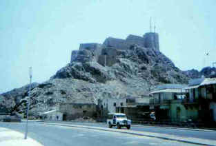 Mutrah Fort, The Corniche and Police Santana Land Rover